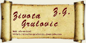 Života Grulović vizit kartica